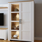 Balmoral Display Cabinet inc. 2x LED Lights in Riviera Oak/White