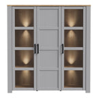 Balmoral Large Display Cabinet inc. 4x LED Lights in Riviera Oak/Grey Oak