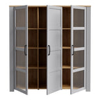 Balmoral Large Display Cabinet inc. 4x LED Lights in Riviera Oak/Grey Oak