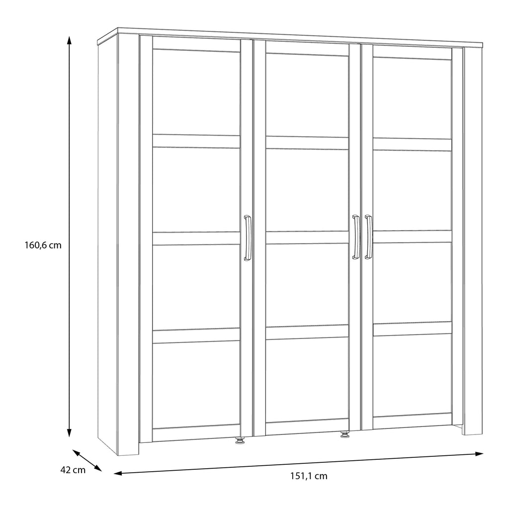 Balmoral Large Display Cabinet inc. 4x LED Lights in Riviera Oak/Grey Oak