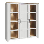 Balmoral Large Display Cabinet inc. 4x LED Lights in Riviera Oak/White