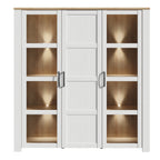 Balmoral Large Display Cabinet inc. 4x LED Lights in Riviera Oak/White