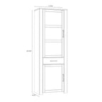 Balmoral Narrow Display Cabinet inc. 2x LED Lights in Riviera Oak/White