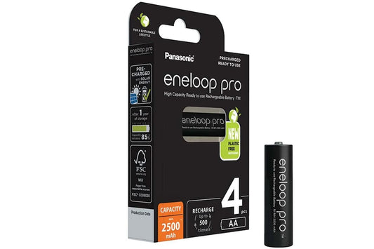 Panasonic ENELOOP PRO 1.2V 2500mAh Ni-Mh AA Rechargeable Batteries - Pack of 4