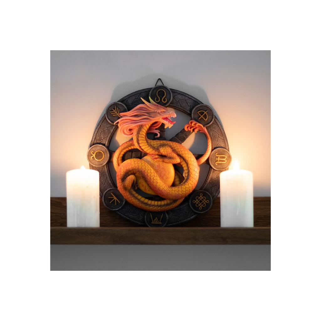 Litha Dragon Resin Wall Plaque by Anne Stokes