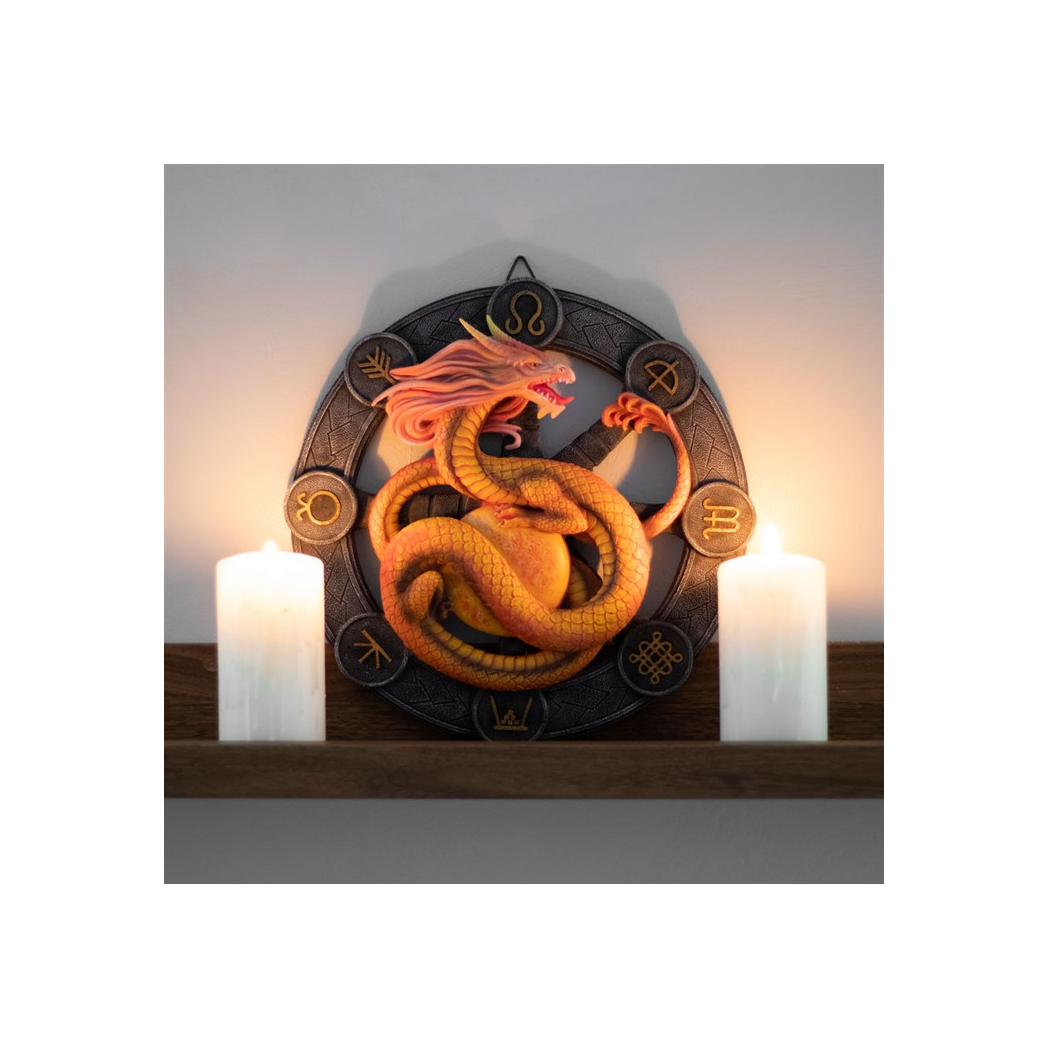 Litha Dragon Resin Wall Plaque by Anne Stokes