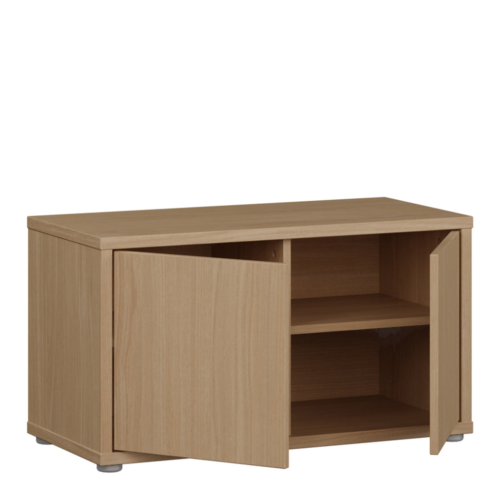 Alyson Bench with 2 Doors Push-to-Open in Elegancia Oak