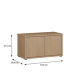 Alyson Bench with 2 Doors Push-to-Open in Elegancia Oak