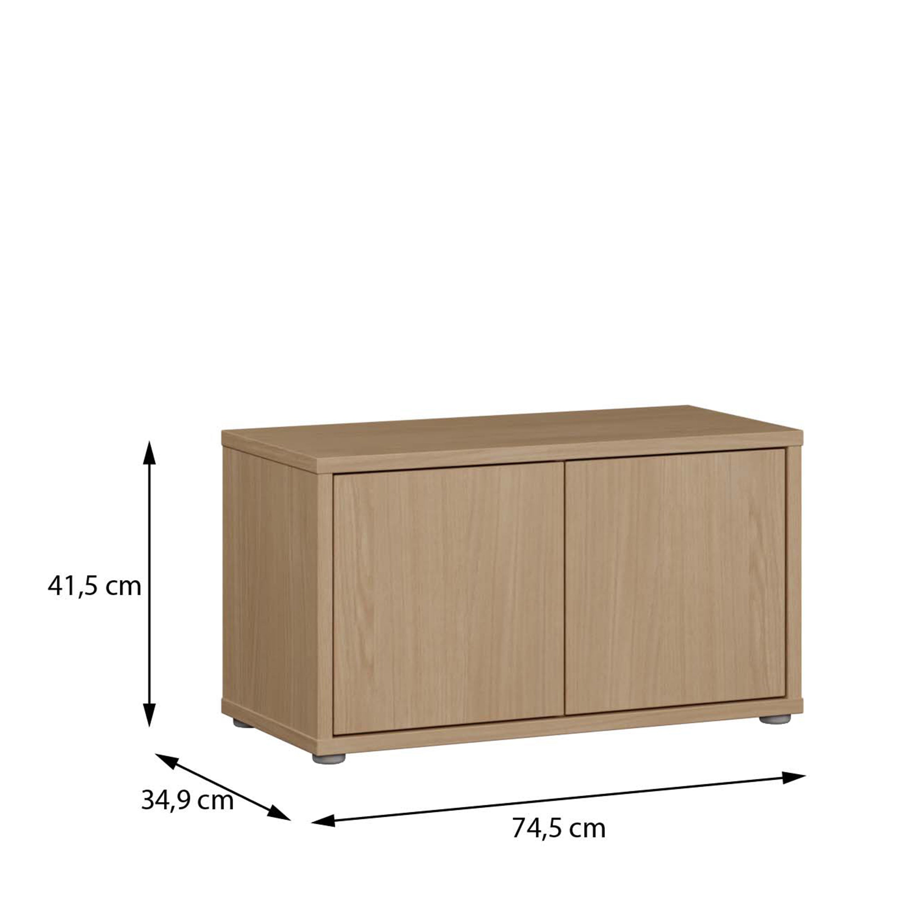 Alyson Bench with 2 Doors Push-to-Open in Elegancia Oak