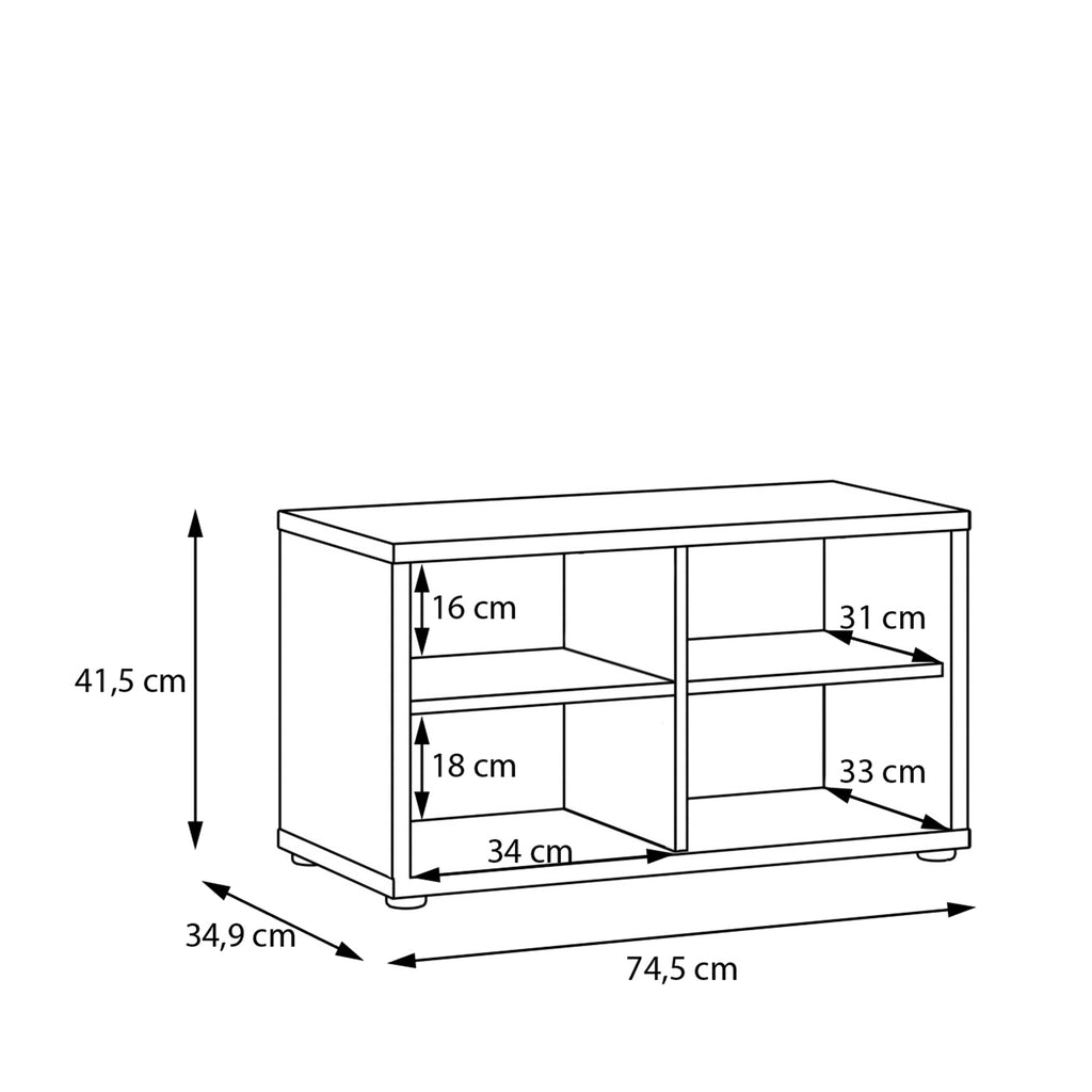 Alyson Bench with 2 Doors Push-to-Open in Elegancia Oak