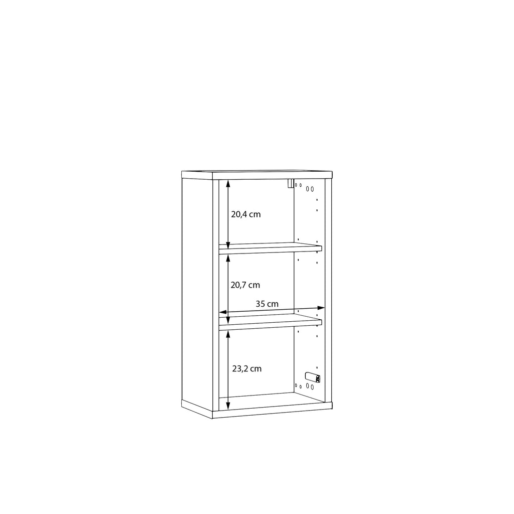 Alyson Mounted Storage Cupboard with 1 Door Push-to-Open in Taupe