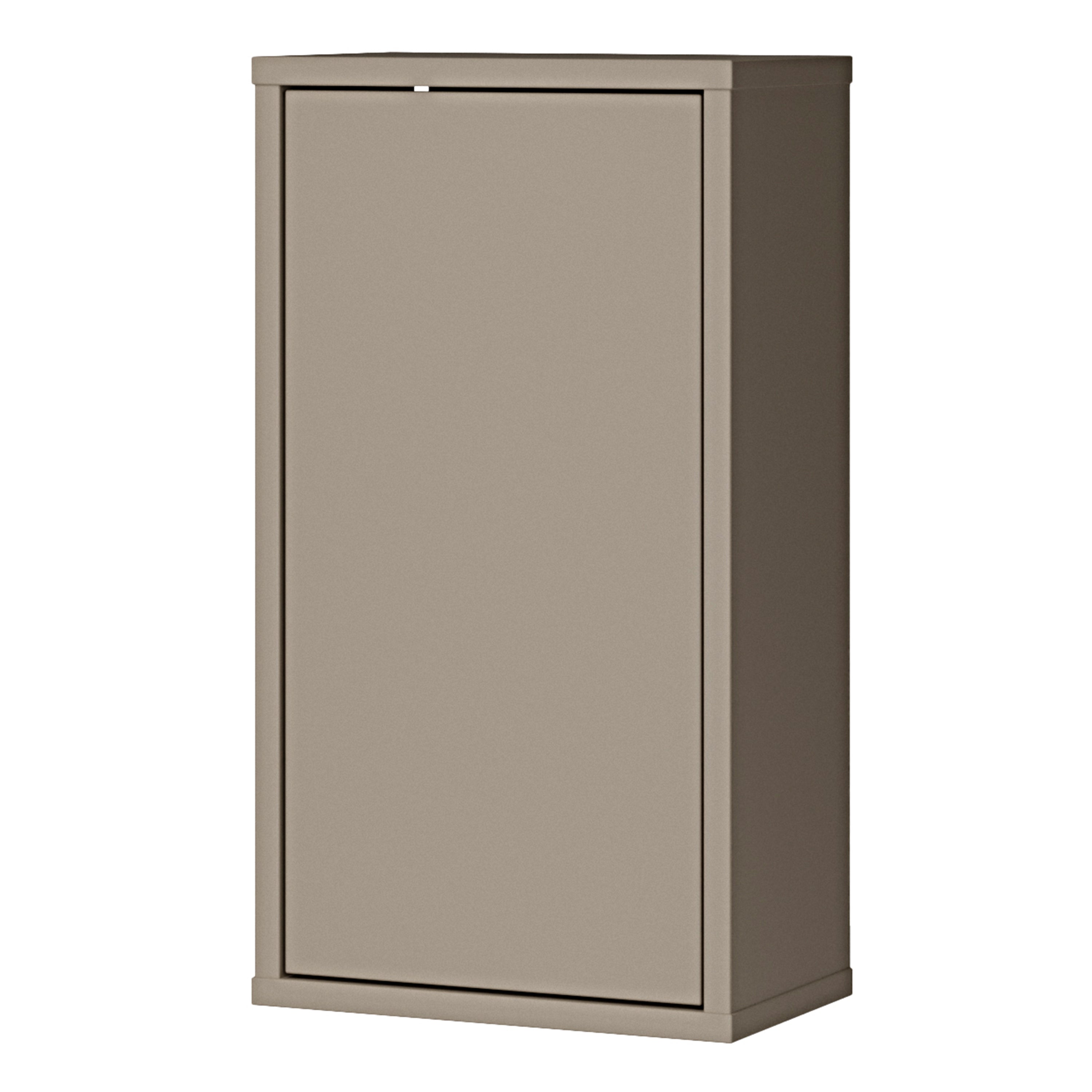 Alyson Mounted Storage Cupboard with 1 Door Push-to-Open in Taupe