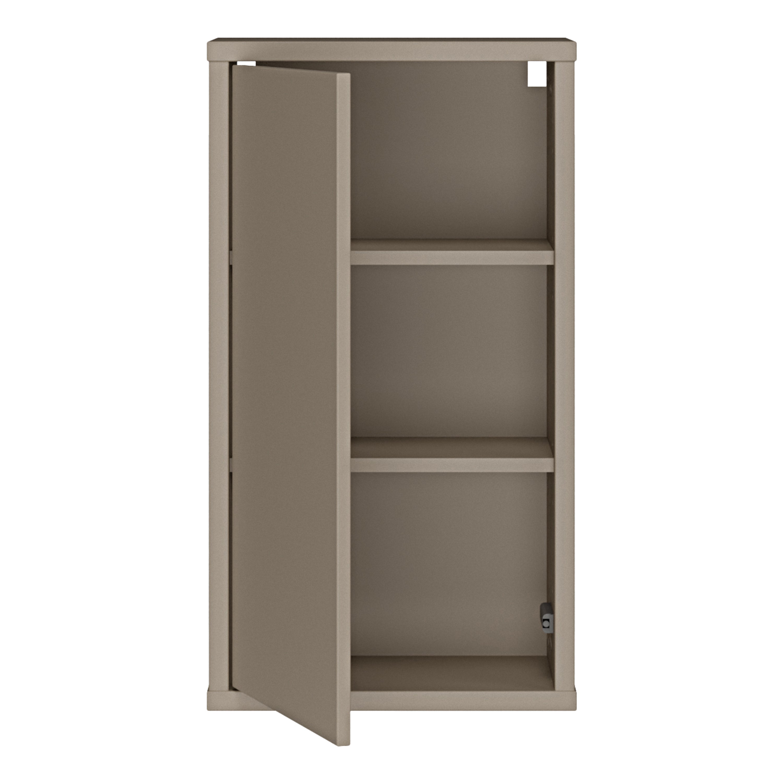 Alyson Mounted Storage Cupboard with 1 Door Push-to-Open in Taupe