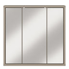 Alyson Hanging Mirror Cupboard with 3 Doors Push-to-Open in Taupe