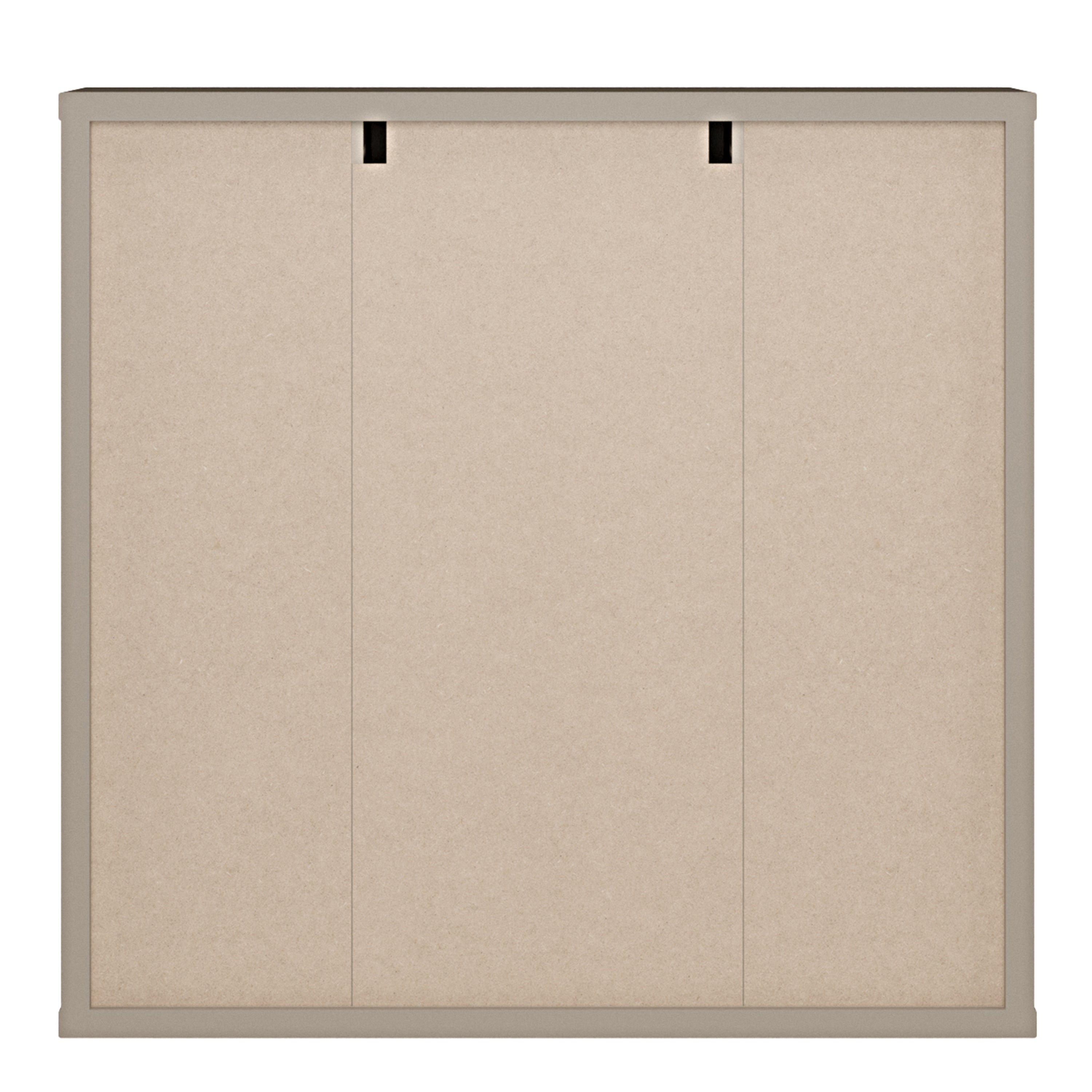 Alyson Hanging Mirror Cupboard with 3 Doors Push-to-Open in Taupe
