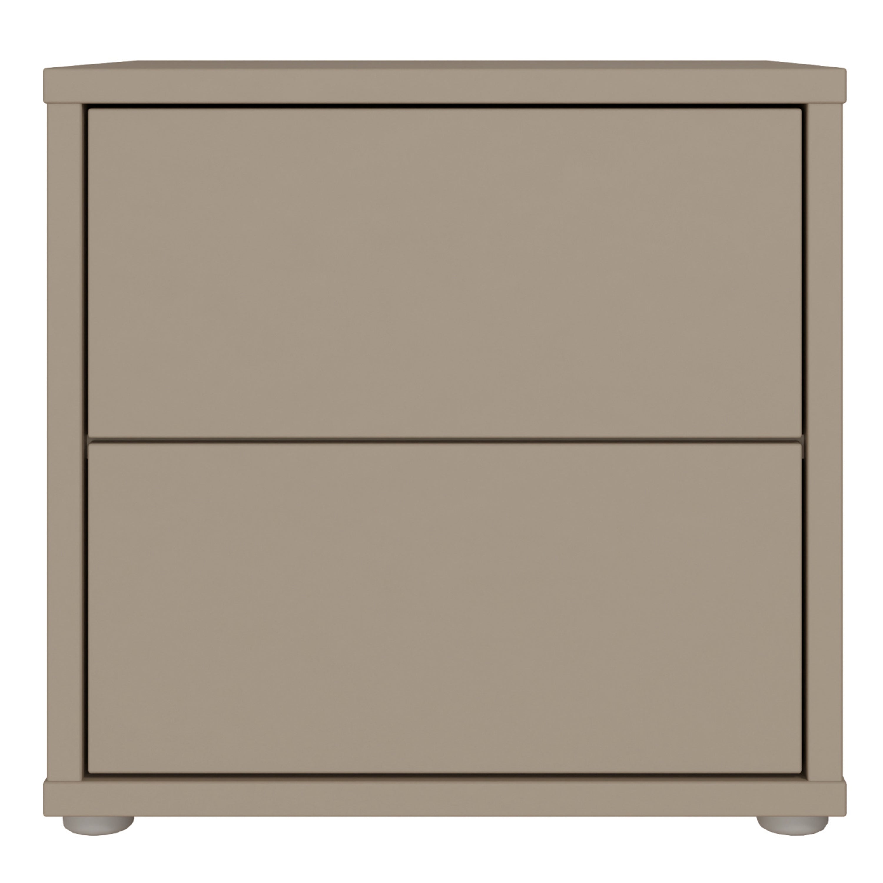 Alyson Low Bedside Cabinet with 2 Drawers Push-to-Open in Taupe