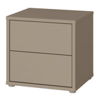 Alyson Low Bedside Cabinet with 2 Drawers Push-to-Open in Taupe