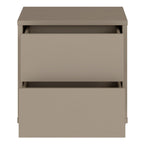 Alyson Low Bedside Cabinet with 2 Drawers Push-to-Open in Taupe