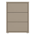 Alyson Bedside Cabinet with 3 Drawers Push-to-Open in Taupe