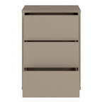 Alyson Bedside Cabinet with 3 Drawers Push-to-Open in Taupe