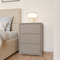 Alyson Bedside Cabinet with 3 Drawers Push-to-Open in Taupe