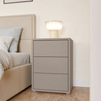 Alyson Bedside Cabinet with 3 Drawers Push-to-Open in Taupe