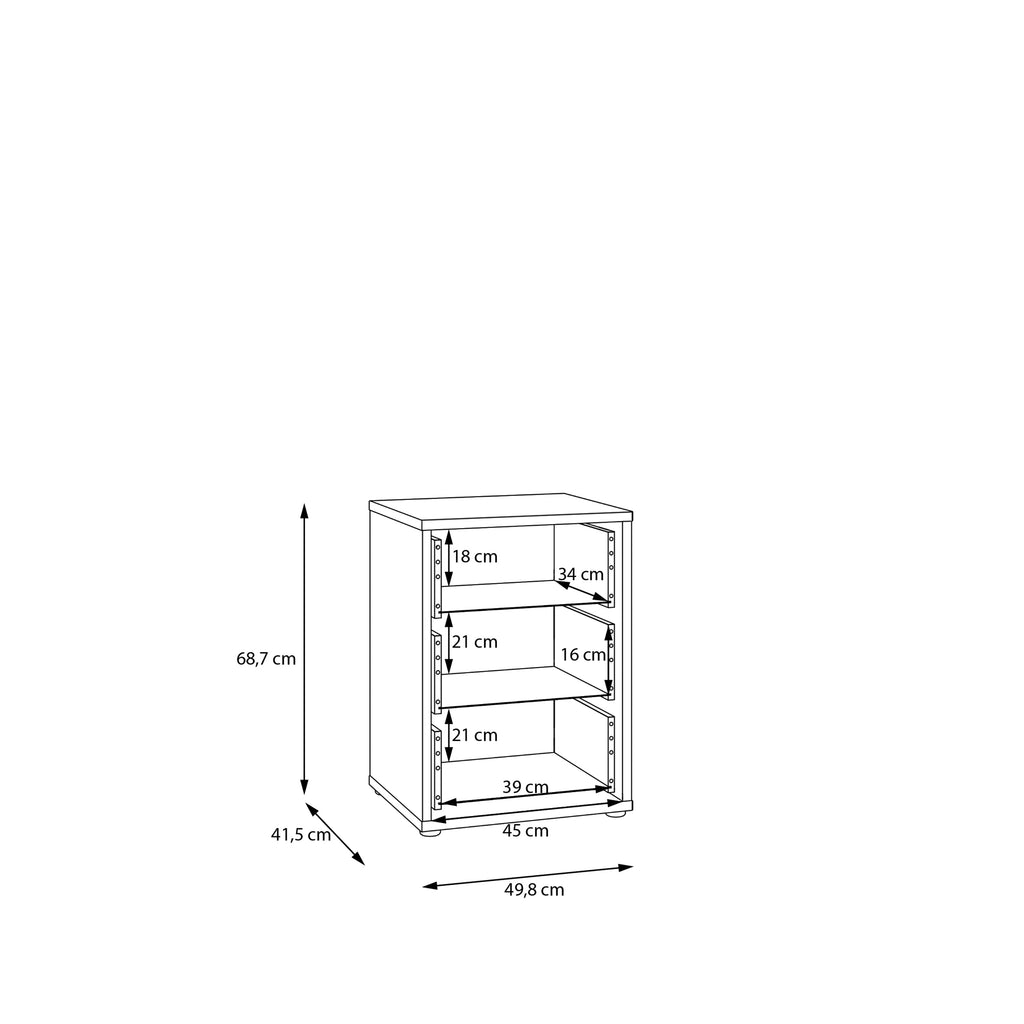 Alyson Bedside Cabinet with 3 Drawers Push-to-Open in Taupe