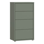 Alyson Tall 4 Drawer Chest with Push-to-Open Drawers in Sage Green