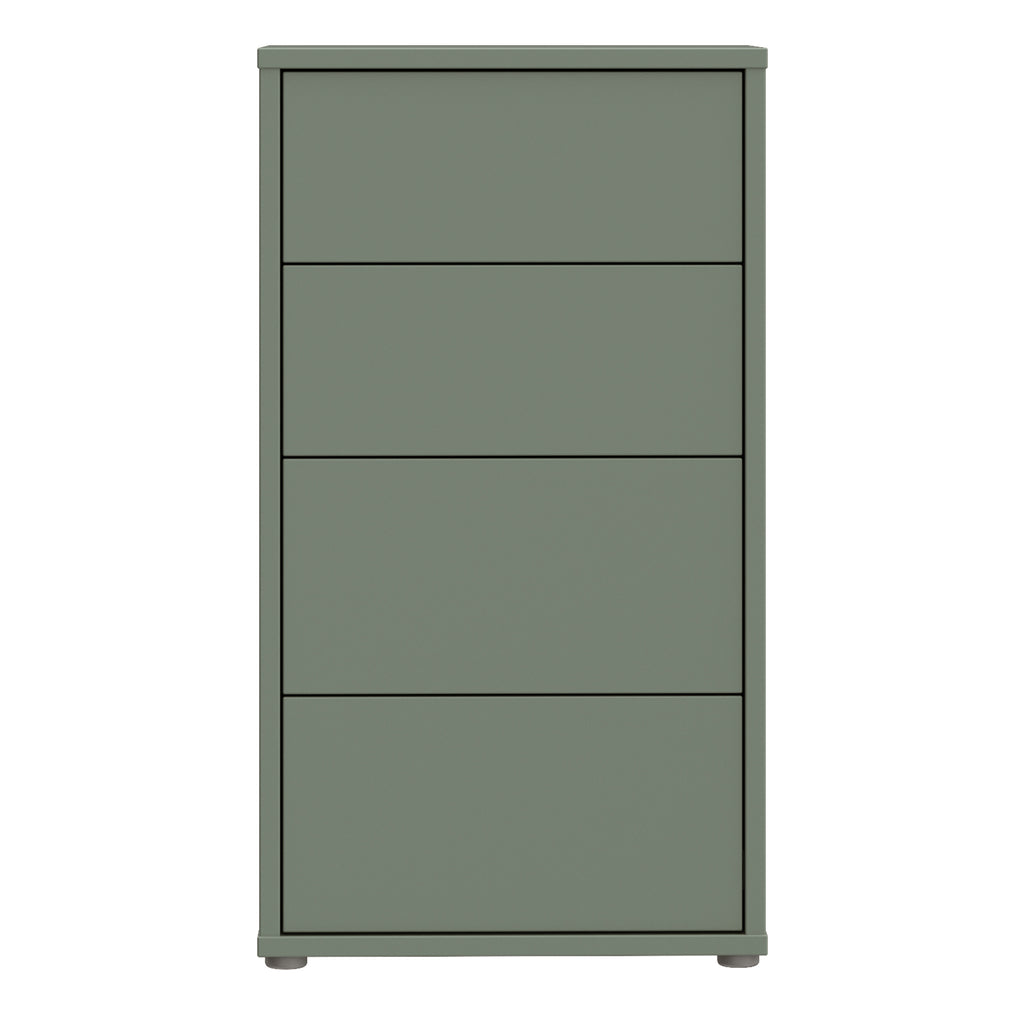 Alyson Tall 4 Drawer Chest with Push-to-Open Drawers in Sage Green