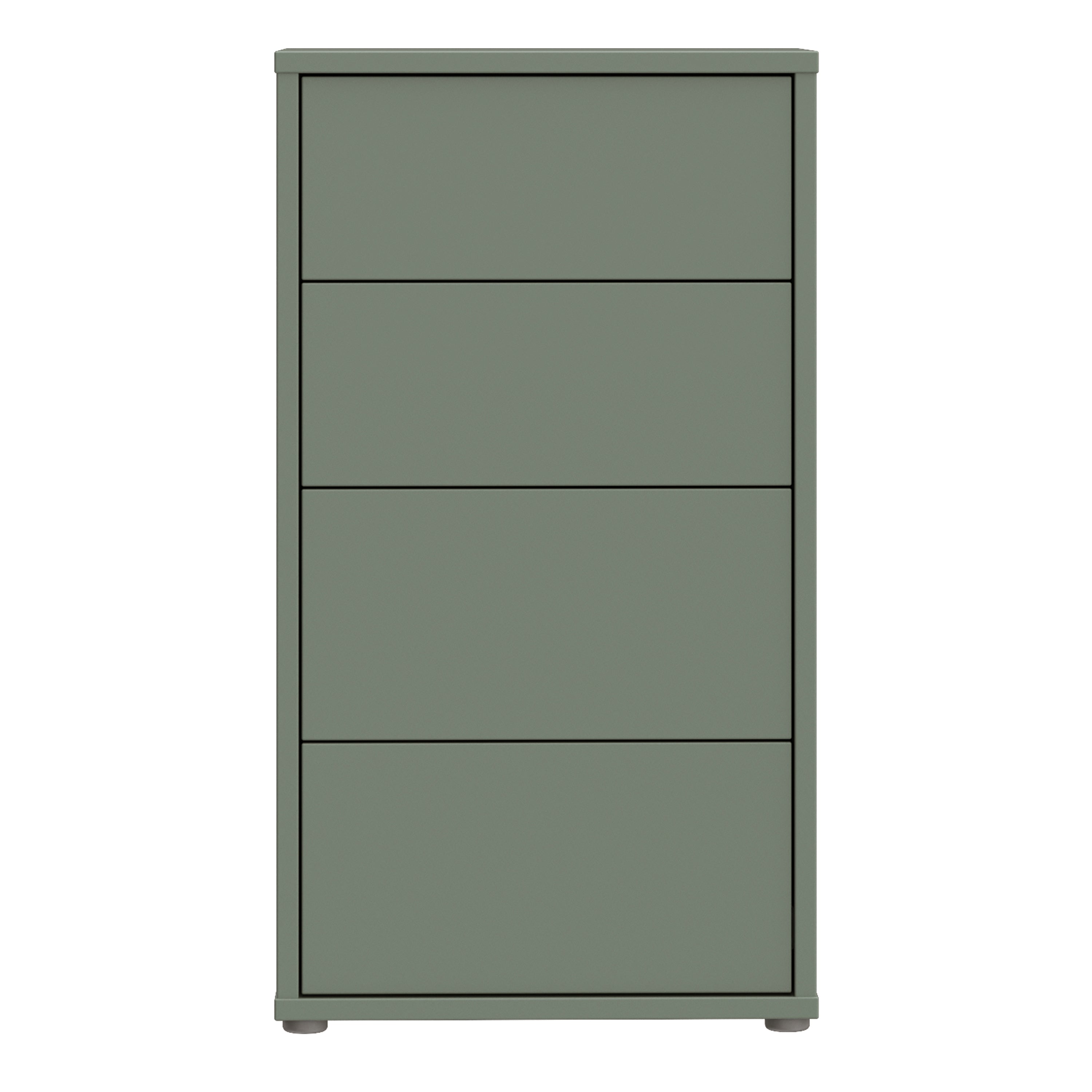 Alyson Tall 4 Drawer Chest with Push-to-Open Drawers in Sage Green