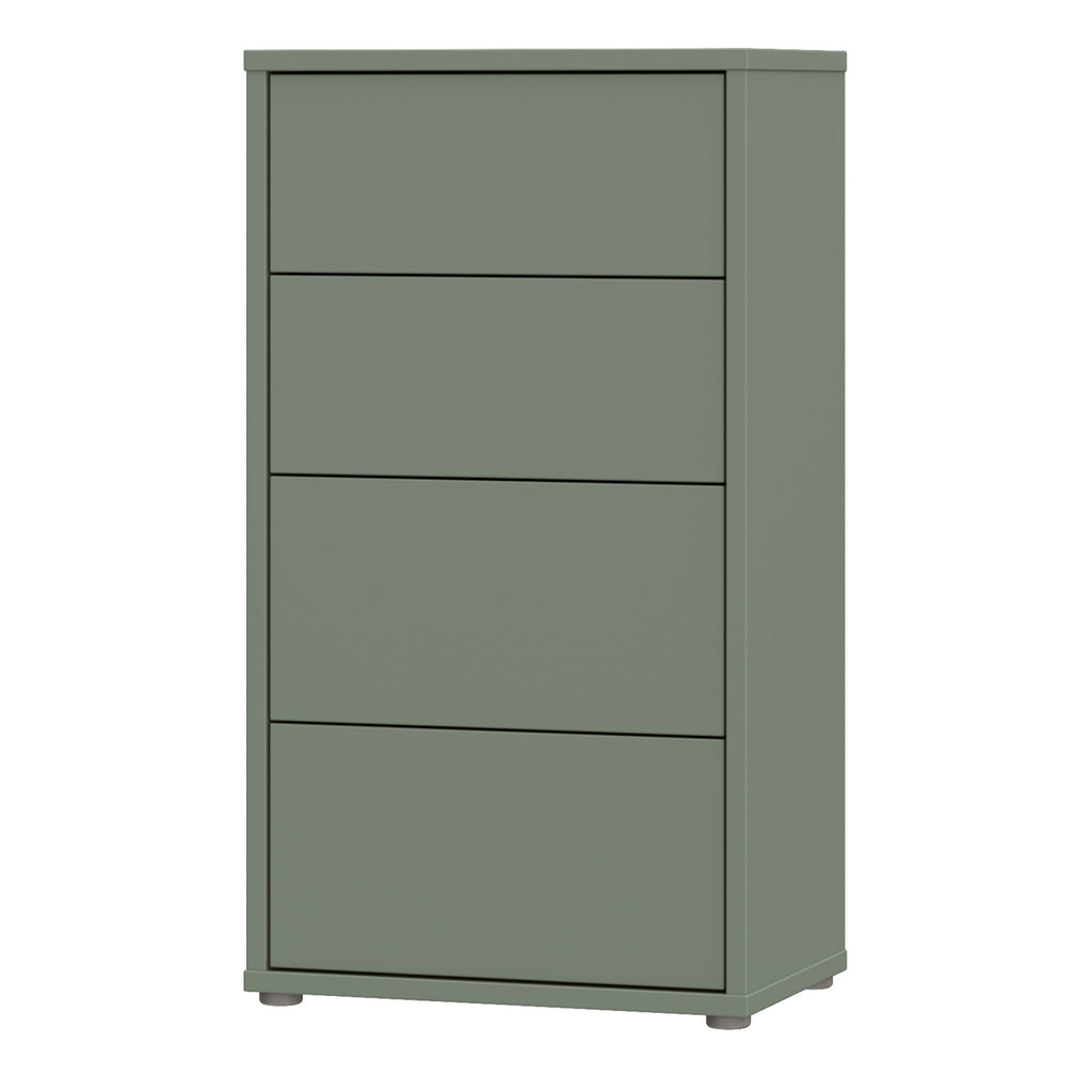 Alyson Tall 4 Drawer Chest with Push-to-Open Drawers in Sage Green