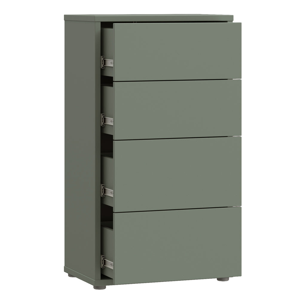 Alyson Tall 4 Drawer Chest with Push-to-Open Drawers in Sage Green