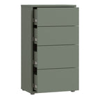 Alyson Tall 4 Drawer Chest with Push-to-Open Drawers in Sage Green