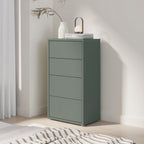 Alyson Tall 4 Drawer Chest with Push-to-Open Drawers in Sage Green