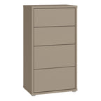 Alyson Tall 4 Drawer Chest with Push-to-Open Drawers in Taupe