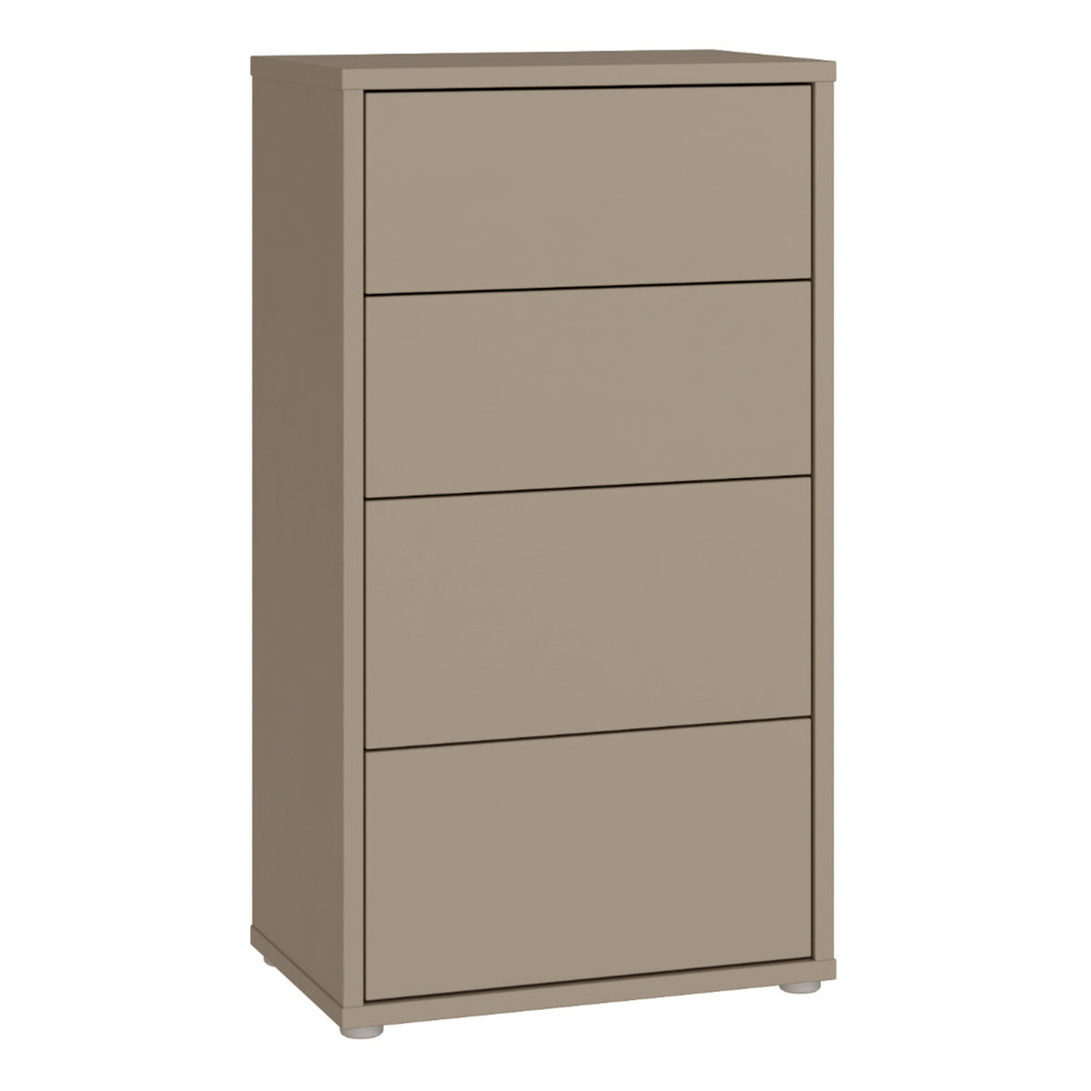Alyson Tall 4 Drawer Chest with Push-to-Open Drawers in Taupe