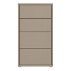 Alyson Tall 4 Drawer Chest with Push-to-Open Drawers in Taupe