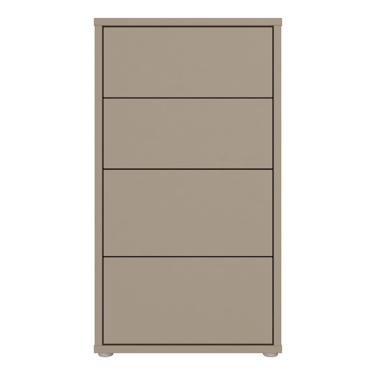 Alyson Tall 4 Drawer Chest with Push-to-Open Drawers in Taupe