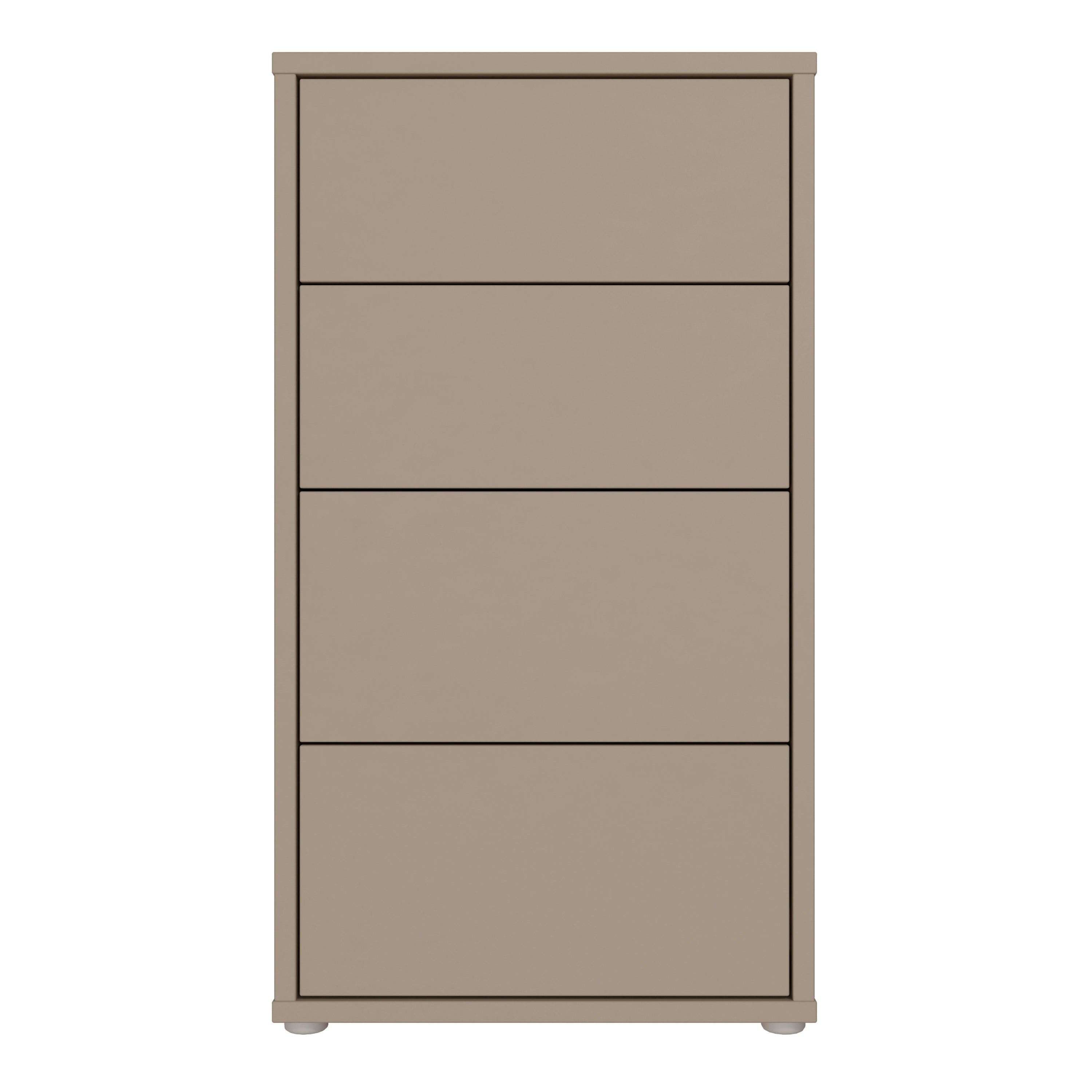 Alyson Tall 4 Drawer Chest with Push-to-Open Drawers in Taupe