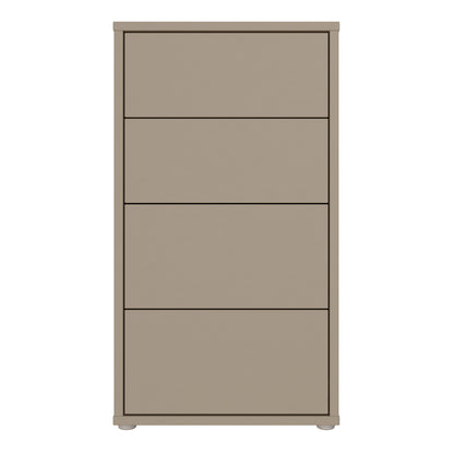 Alyson Tall 4 Drawer Chest with Push-to-Open Drawers in Taupe