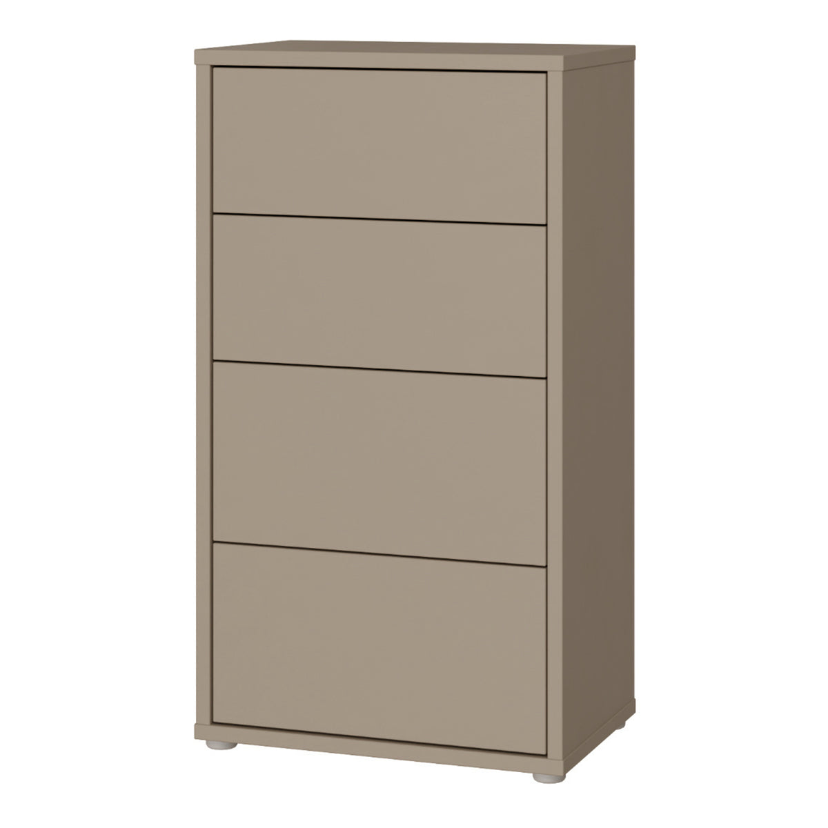 Alyson Tall 4 Drawer Chest with Push-to-Open Drawers in Taupe