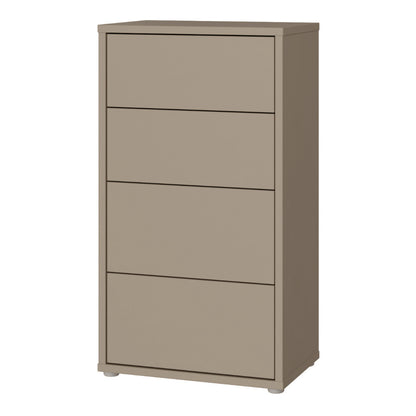 Alyson Tall 4 Drawer Chest with Push-to-Open Drawers in Taupe
