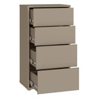 Alyson Tall 4 Drawer Chest with Push-to-Open Drawers in Taupe