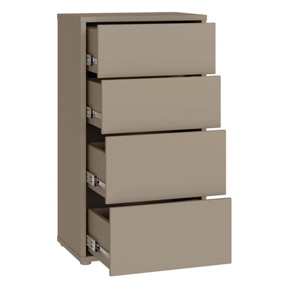 Alyson Tall 4 Drawer Chest with Push-to-Open Drawers in Taupe
