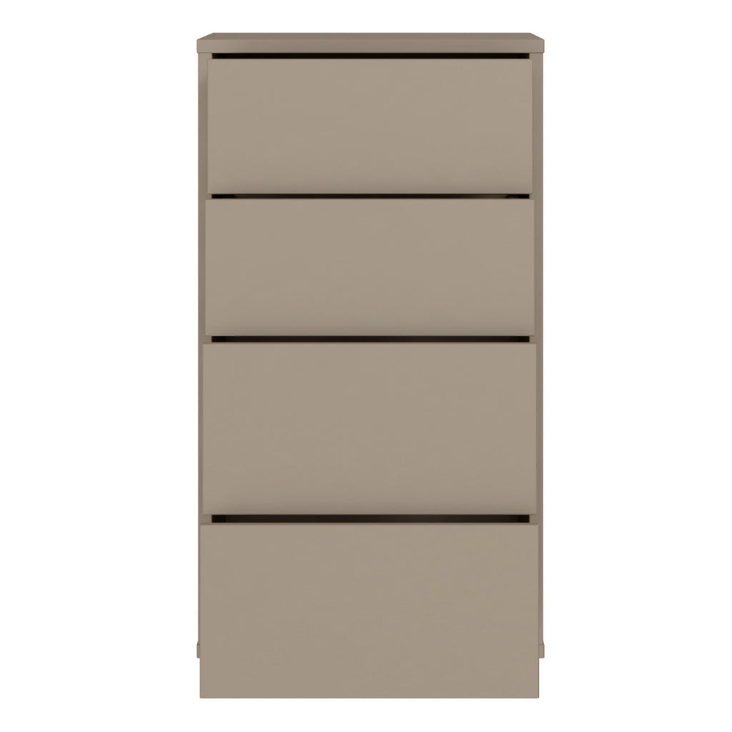 Alyson Tall 4 Drawer Chest with Push-to-Open Drawers in Taupe