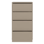 Alyson Tall 4 Drawer Chest with Push-to-Open Drawers in Taupe