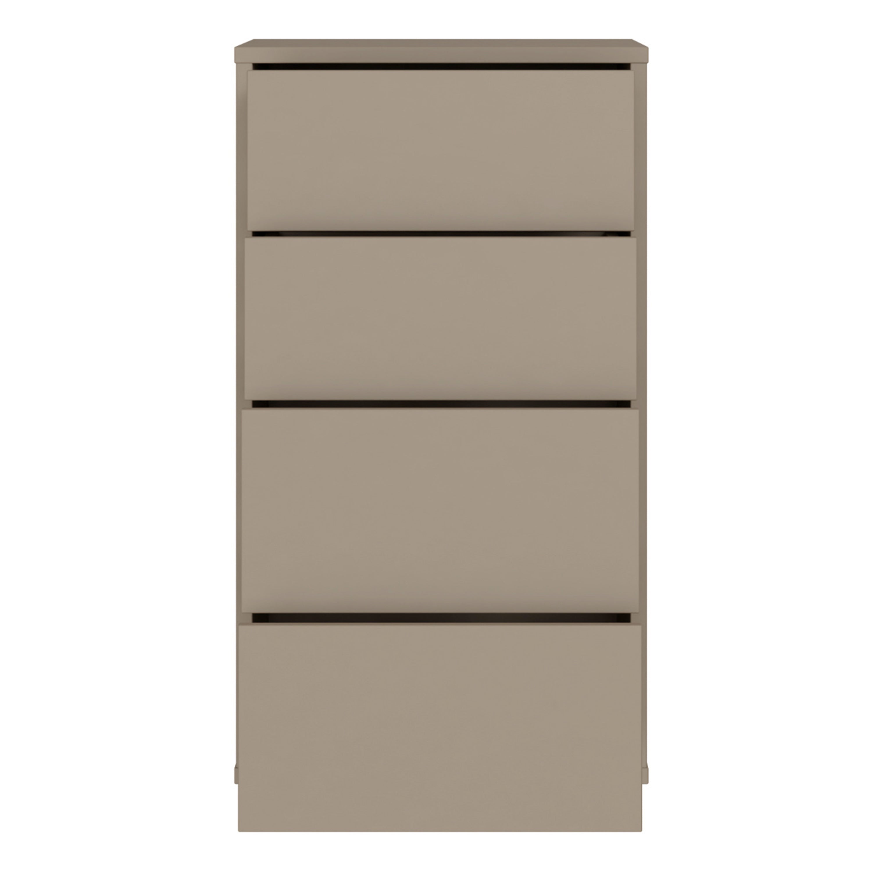Alyson Tall 4 Drawer Chest with Push-to-Open Drawers in Taupe