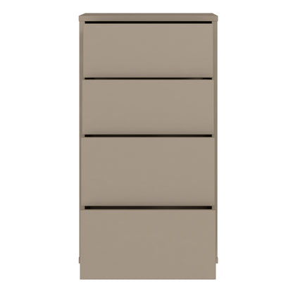 Alyson Tall 4 Drawer Chest with Push-to-Open Drawers in Taupe