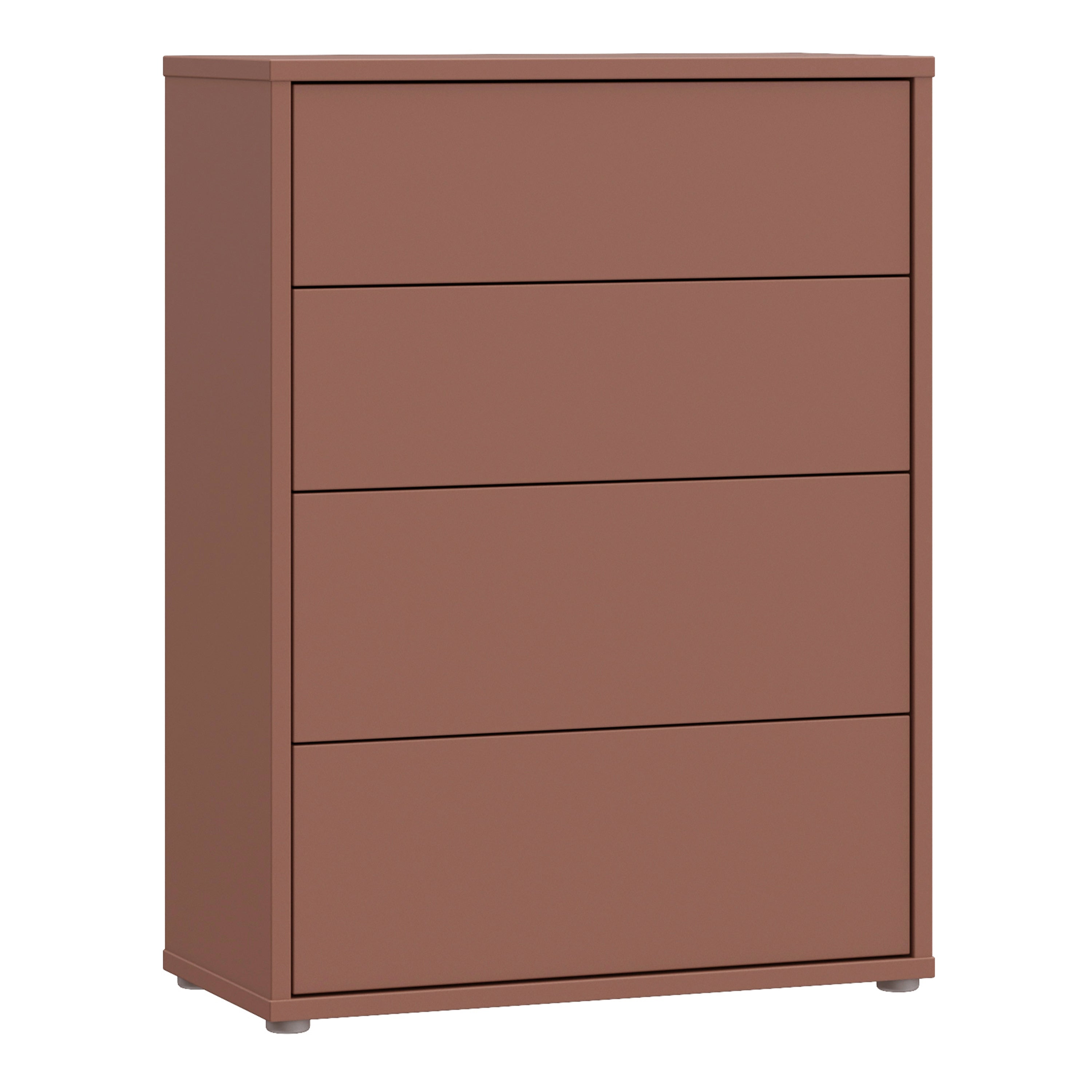 Alyson 4 Drawer Chest with Push-to-Open Drawers in Terracotta