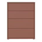 Alyson 4 Drawer Chest with Push-to-Open Drawers in Terracotta
